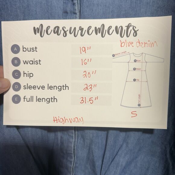 Highway Jeans Chambray Tunic with Waist Tie Women’s Size Small Blue - Picture 6 of 6